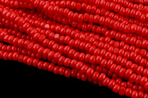 11/0 Opaque Red Charlotte Cut Seed Bead (Hank) #CZG001-General Bead