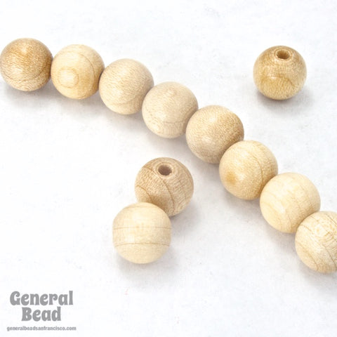 6mm Natural Wood Bead (10 Pcs) #DXD013