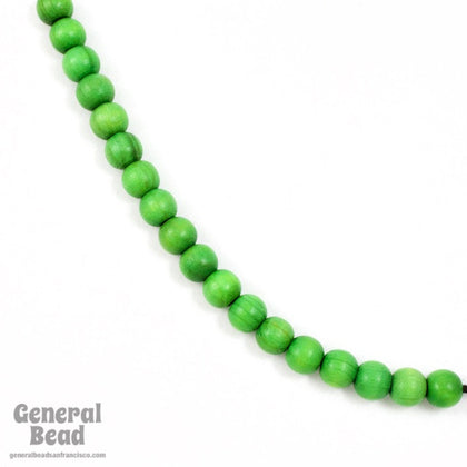 6mm Green Wood Bead-General Bead
