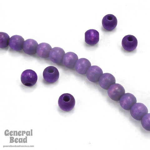 4mm Purple Wood Bead #DXI004