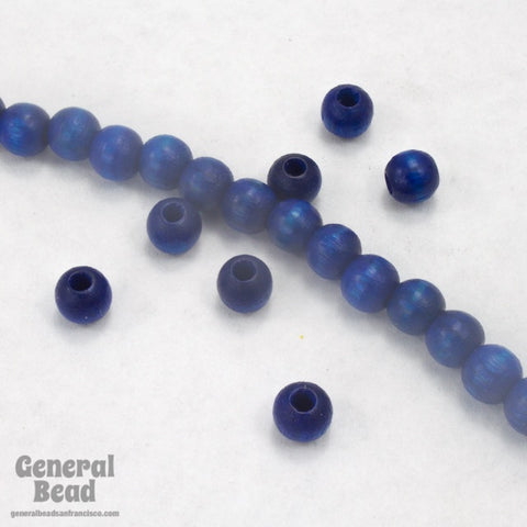 4mm Blue Wood Bead #DXK004