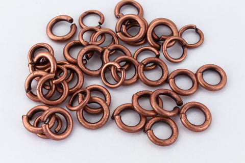 6mm Antique Copper 18 Gauge and 21 Gauge Jump Ring Mix (0.25 Oz) #JRMIX3-General Bead