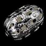14mm Silver Filigree Oval Bead-General Bead