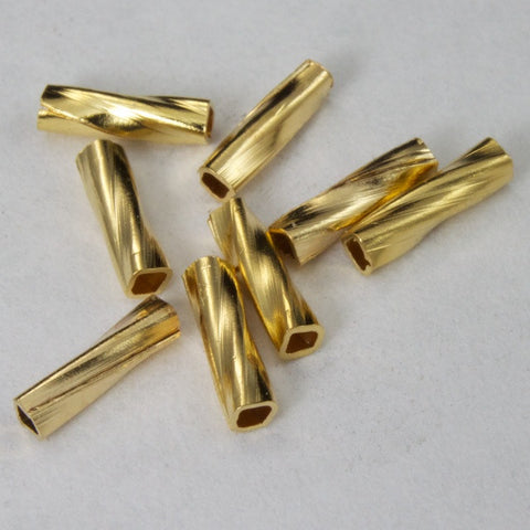 Gold 6mm Twist Tube Bead-General Bead