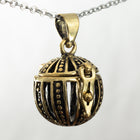 19mm x 26mm Antique Brass Beaded Bands Diffuser Cage Pendant #MBF014