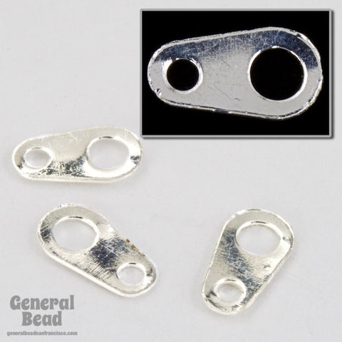 6mm Silver Tone Dog Tag Connector-General Bead