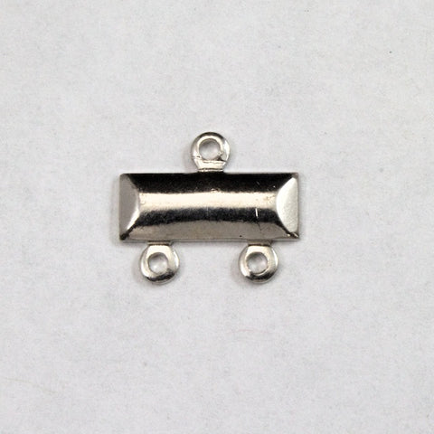 12mm Silver Tone Dapped Two Loop End Bar-General Bead