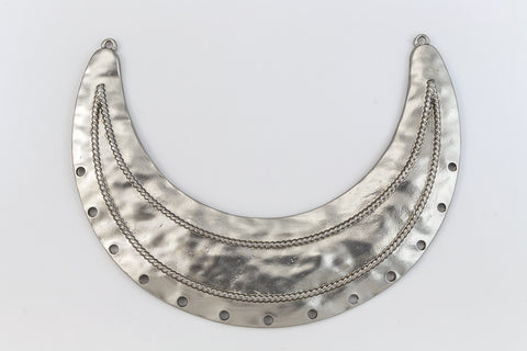 84mm Matte Silver 2 Loop Curved Collar Pendant with 13 Holes #MFB164-General Bead