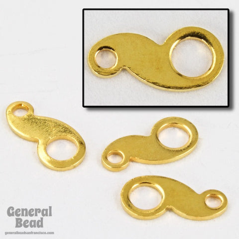 8mm Gold Tone Dog Tag Connector-General Bead