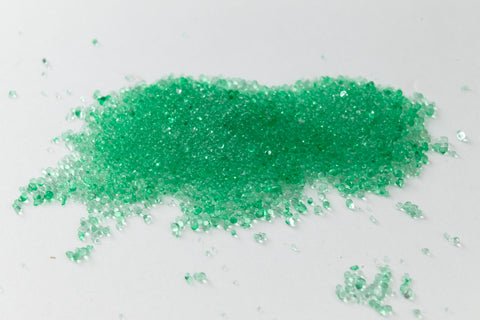 Transparent Kelly Green Glass Microbeads