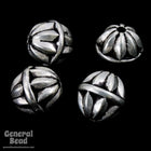 8mm Antique Silver Ribbed Star Bead (10 Pcs) #MPA019-General Bead