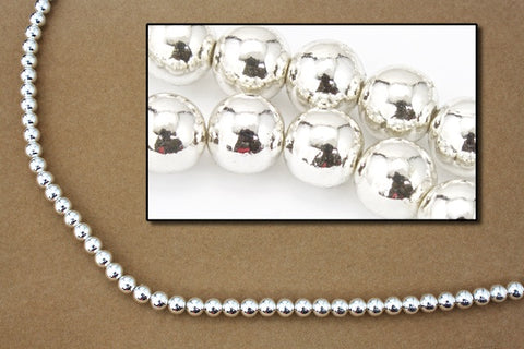 15" Strand 10mm Silver Plastic Pearls #PAI011-General Bead