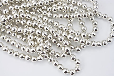 60" Strand 3mm Silver Plastic Pearls #PAC004-General Bead