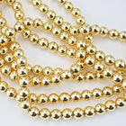60" Strand 3mm Gold Plastic Pearls #PAC005-General Bead