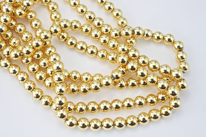 60" Strand 3mm Gold Plastic Pearls #PAC005-General Bead