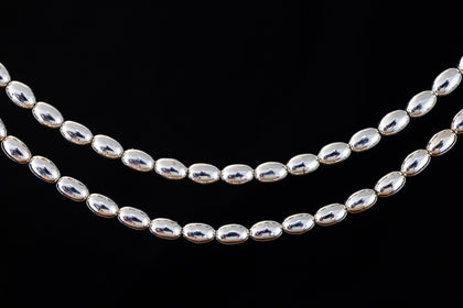 60" Strand 5mm x 7mm Silver Oval Plastic Pearls #PBD003-General Bead