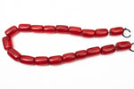16" Strand 21mm x 14mm Red Barrel Resin Beads (19 Pcs) #RES102