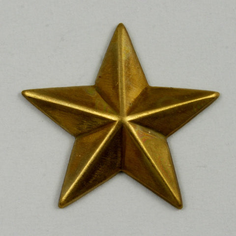18mm Raw Brass Five Point Raised Star (4 Pcs) #1754-General Bead