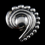 22mm Antique Silver Paisley Swirl Stud-General Bead