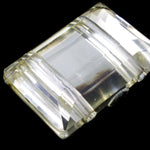 15mm x 20mm Clear Faceted Rectangle Cabochon-General Bead