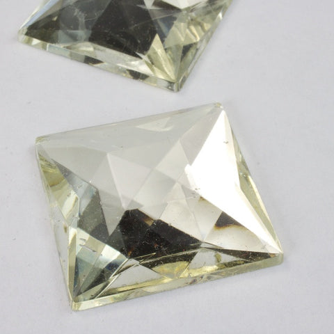 25mm Clear Foiled Square Cabochon-General Bead