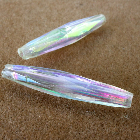 30mm Crystal AB Faceted Tube-General Bead