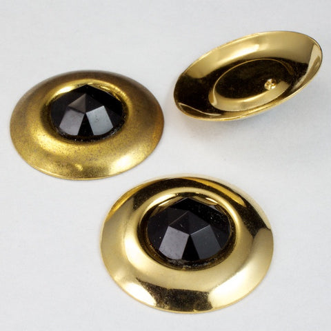 22mm Gold and Black Round (2 Pcs) #2636-General Bead