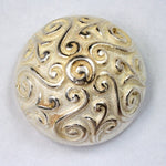 25mm Silver/White Spiral Cabochon-General Bead