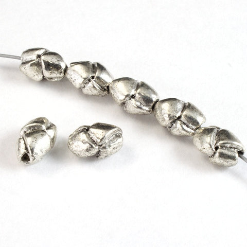 10mm Silver Folded Oval Bead #2763-General Bead