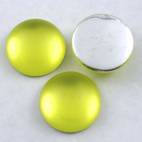 15mm Round Frosted Lemon Cabochon (2 Pcs) #UP720-General Bead