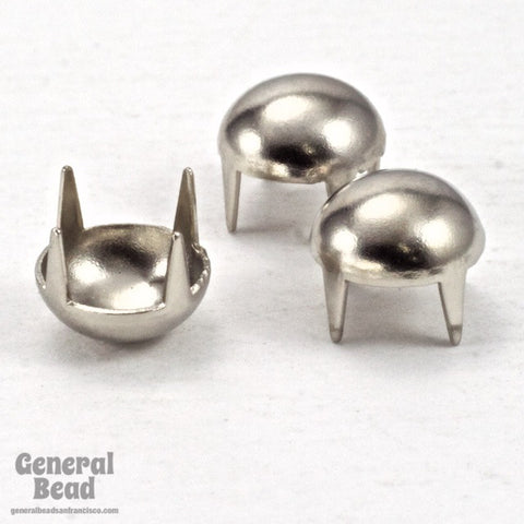 6mm Silver Domed Stud (100 Pcs) #3490-General Bead