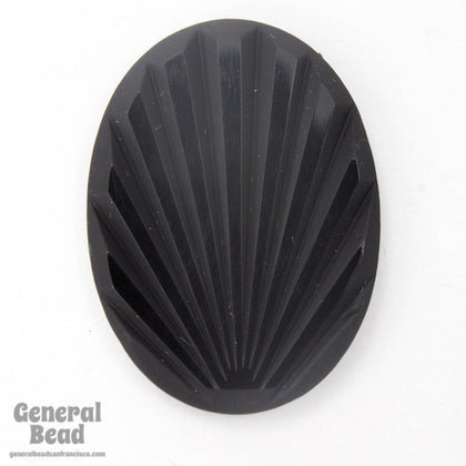 30mm x 40mm Black Art Deco Sunrise Cabochon #3506-General Bead