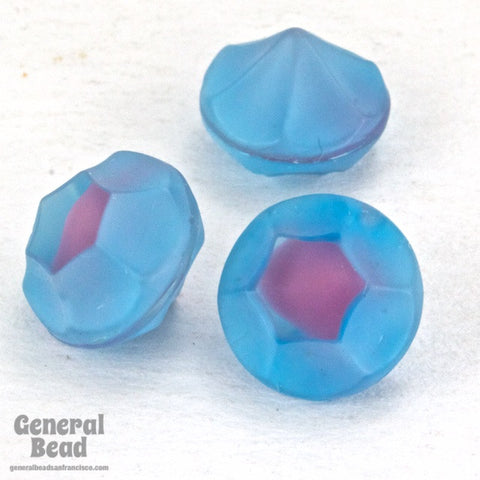 10mm Blue/Pink Vintage Glass Point Back (4 Pcs) #3557 Dentell Rhinestone-General Bead