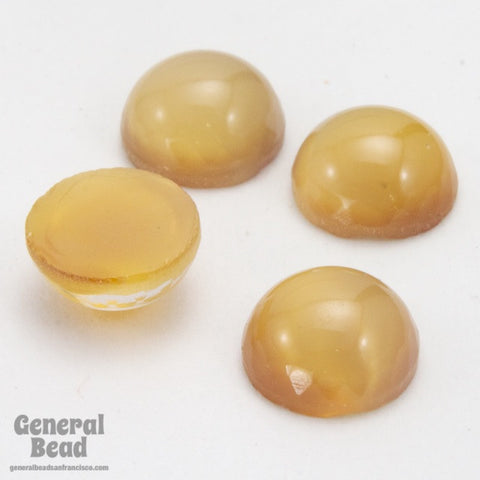 8mm Honey Round Glass Cabochon (4 Pcs) #3606-General Bead