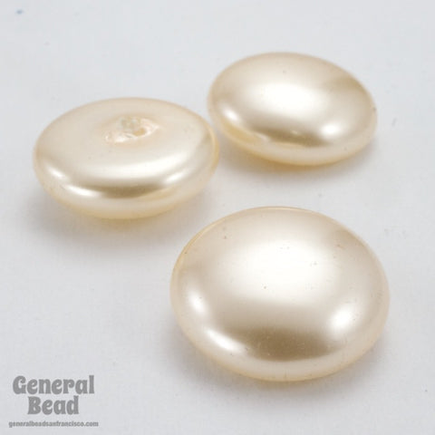 18mm Light Peach Pearl Low Dome Cabochon-General Bead
