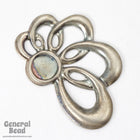 35mm Antique Silver Asymmetric Looped Cabochon Setting-General Bead