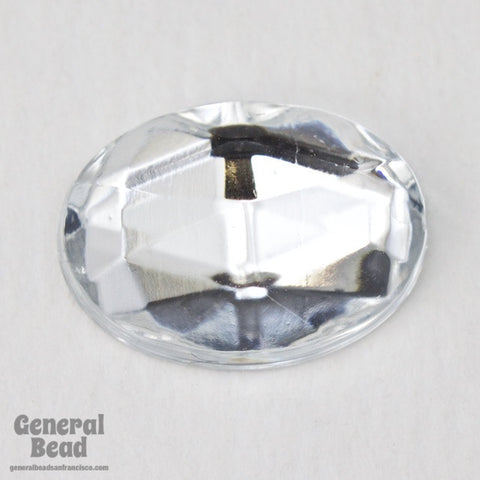 13mm x 18mm Faceted Crystal Oval Cabochon (6 Pcs) #3846-General Bead