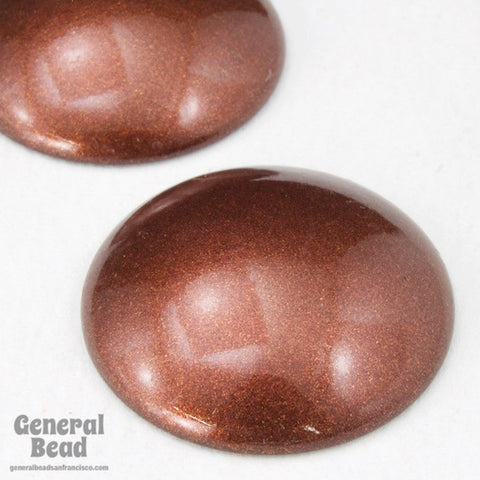 23mm Metallic Brown Cabochon-General Bead