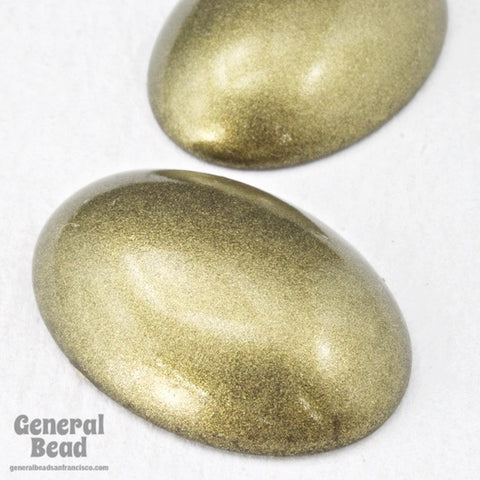 18mm x 25mm Metallic Antique Gold Oval Cabochon-General Bead