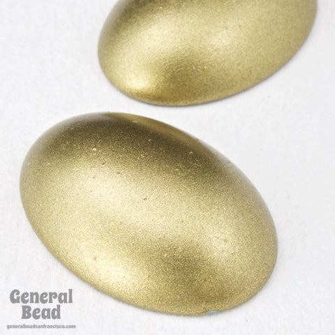 18mm x 25mm Matte Metallic Antique Gold Oval Cabochon-General Bead