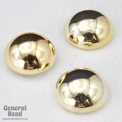 11mm Gold Round Cabochon (8 Pcs) #3866-General Bead