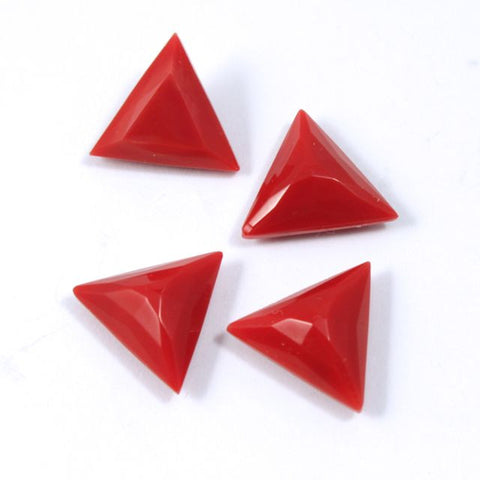 13mm Opaque Red Triangle Cabochon #XS30-F-General Bead