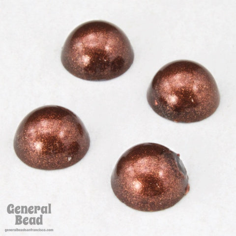 7mm Metallic Brown Round Cabochon-General Bead