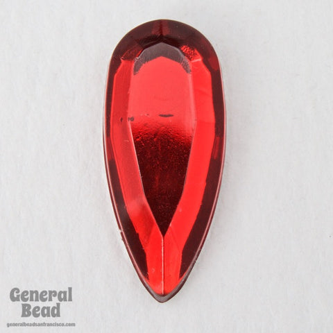 8mm x 18mm Ruby Faceted Teardrop (4 Pcs) #3898-General Bead