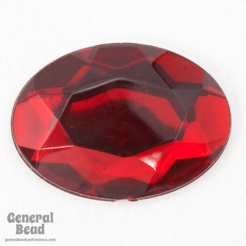 18mm x 25mm Faceted Ruby Oval Cabochon-General Bead