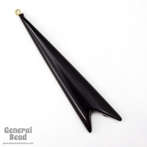 63mm Black Elongated Notched Triangle Drop-General Bead