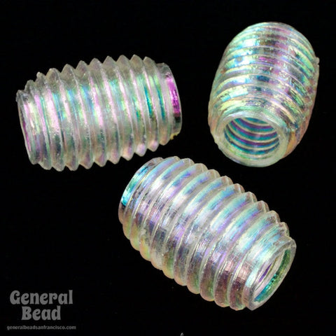 11mm x 17mm Crystal AB Grooved Tube Bead-General Bead