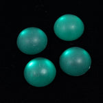 11mm Round Frosted Emerald Cabochon (2 Pcs) #427-General Bead