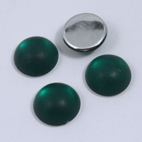 7mm Round Frosted Emerald Cabochon (4 Pcs) #UP706-General Bead