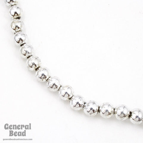 6mm Bright Silver Craft Pearl Strand-General Bead
